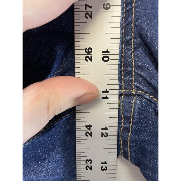 BLEU Jeans Womens 8 Blue Button Fly Cropped Stretch Denim Straight Leg BWWL020 - Picture 5 of 11